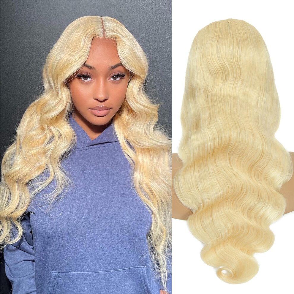 Unisex 28 Inch 613 Lace Front Wig Blonde Human Hair Hd Invisible Lace Pre Plucked Natural Hairline