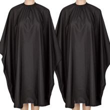 Barber Cape 63'x55' Large Hair Cutting Cape with Adjustable Metal Clip, WaterResistant Black 2 Pack
