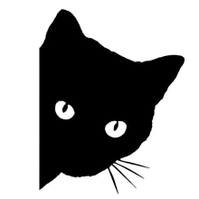 2 pcs reflective black cat face looking forward car window decals cars stickers