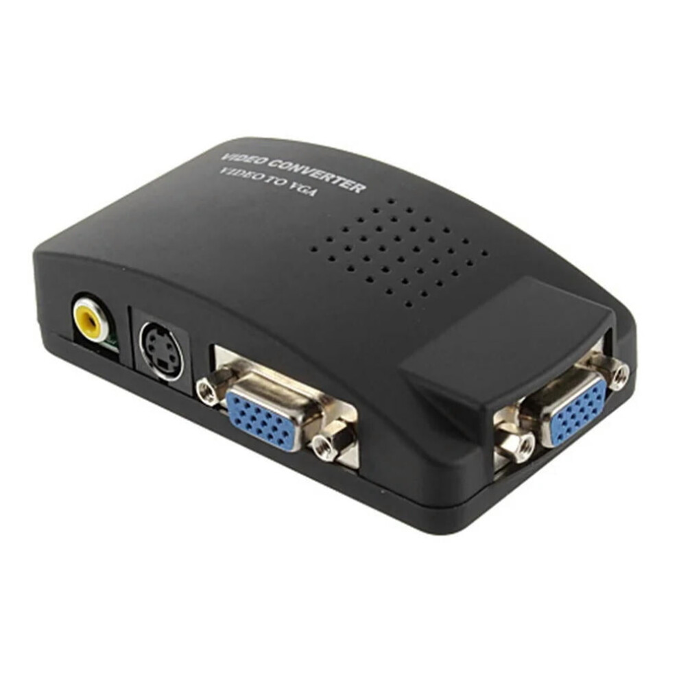 For 1Pcs Av S-Video Rca Composite Video To Pc Laptop Vga Tv Converter Adapter Box 9482828550782
