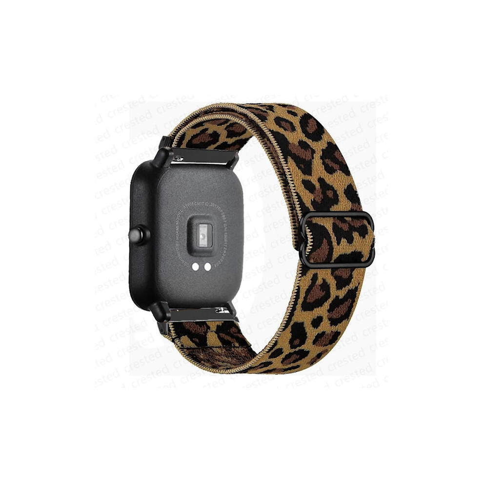 20Mm/22Mm Nylon Elastic Band Compatible With Amazfit Gts 4/2/2E/3/Mini, Gtr 4/3/Pro/2, Bips, Stratos - Cheetah Brown 9482828551789