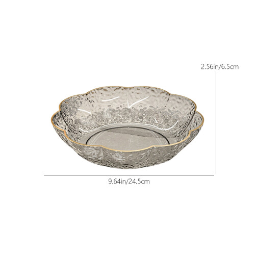Bandeja de servir de cozinha transparente premium de 24,4 cm (9,6 polegadas) para festas, versátil para frutas, aperitivos e saladas, fruteira para 2
