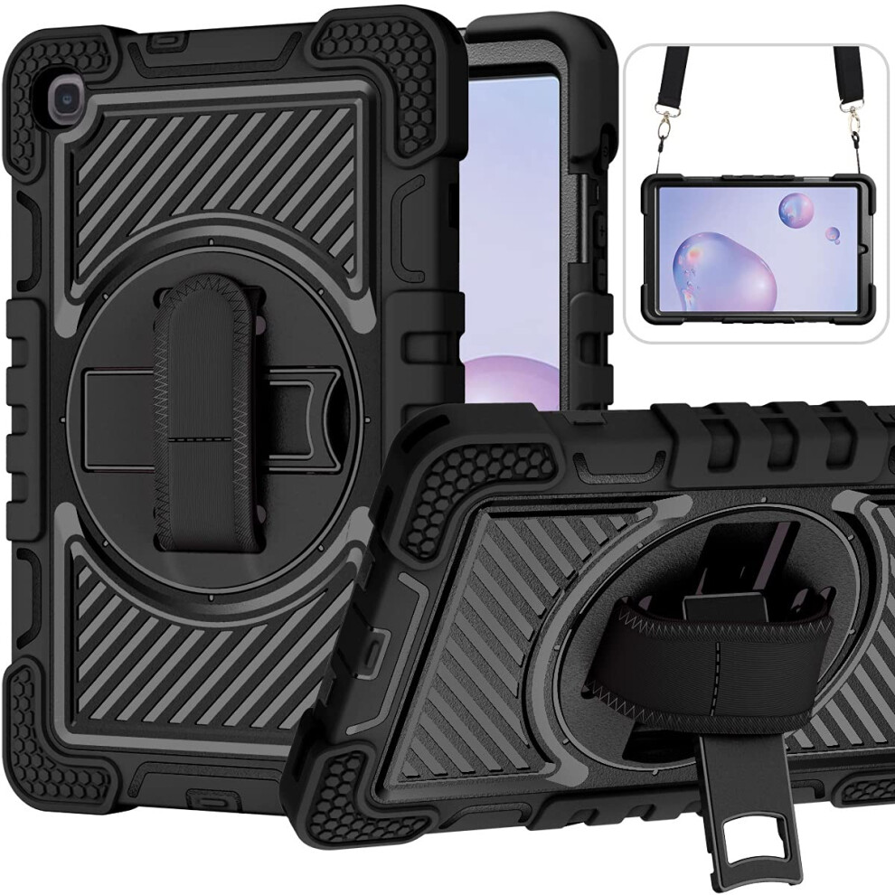 Shockproof Case With 360 Rotating Stand And Wrist Strap For Samsung Galaxy Tab A 8.4 2020 Smt307 9174973352143