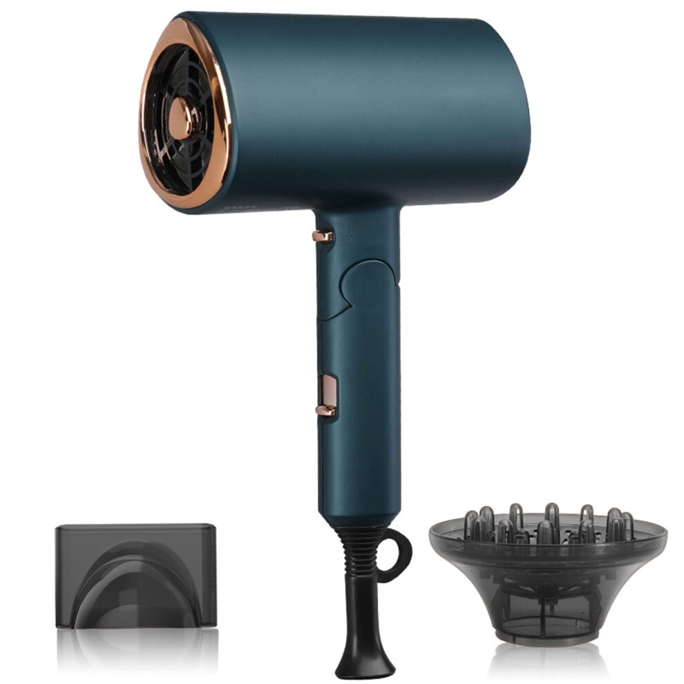 Green Professional Ionic Hair Dryer With Hot And Cold Wind, Constant Temperature And Low Noise