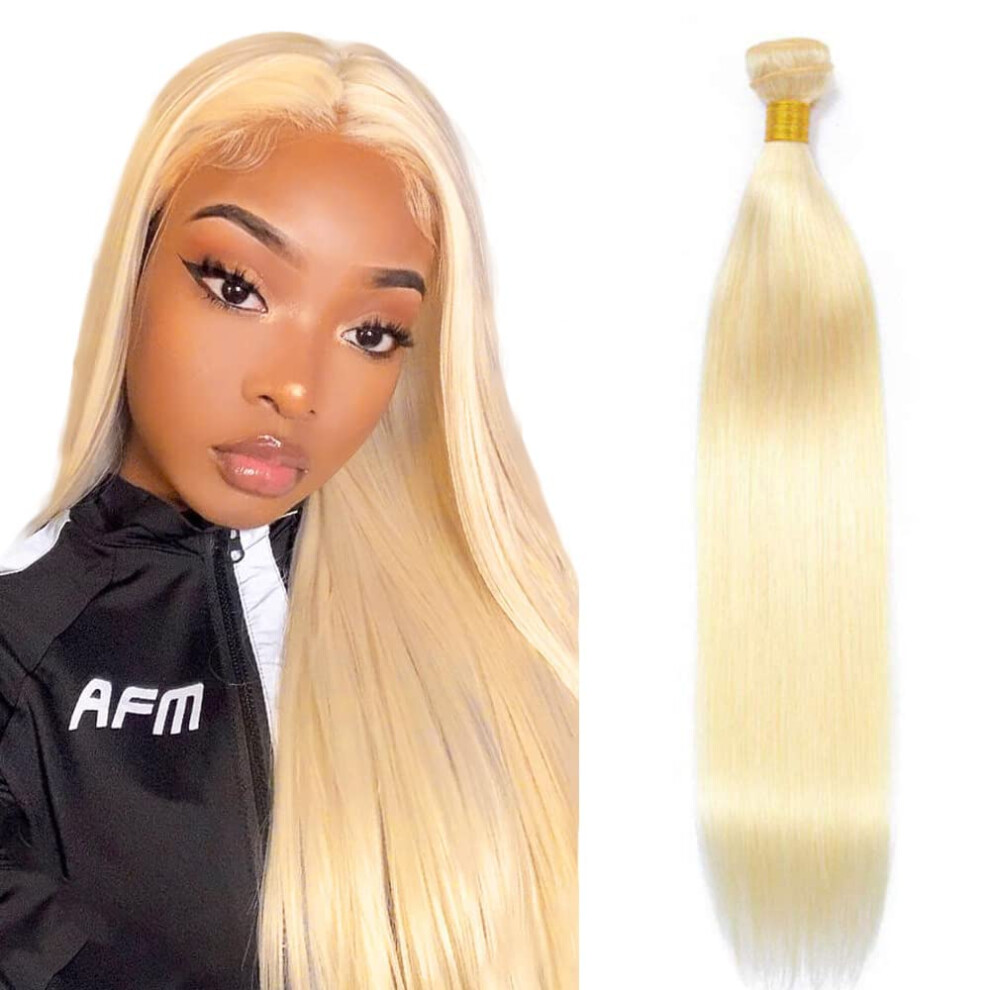Unisex Black 613 Blonde Human Hair Bundles 8 Inch Straight Remy Brazilian Extensions For Women 100G