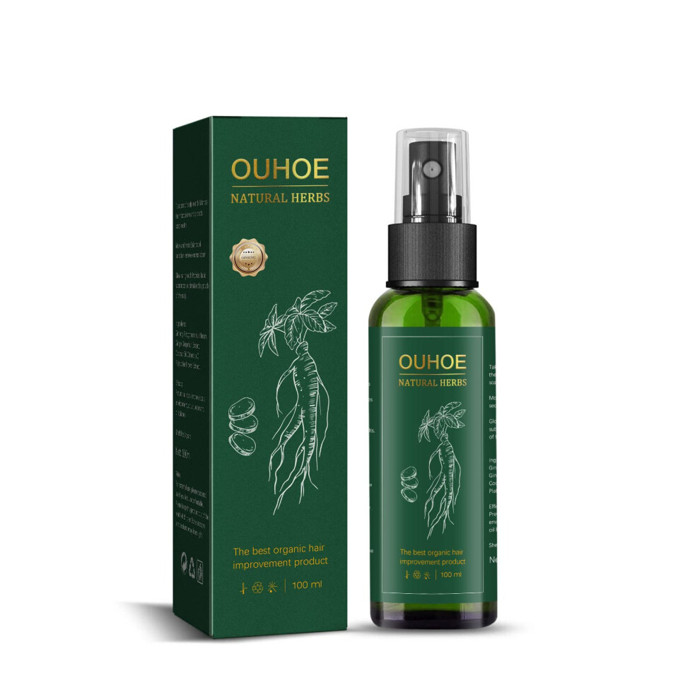 Red Ginseng Hair Growth Serum Spray 100ML â Herbal Essence for Thicker Hair and Root Strength Boost
