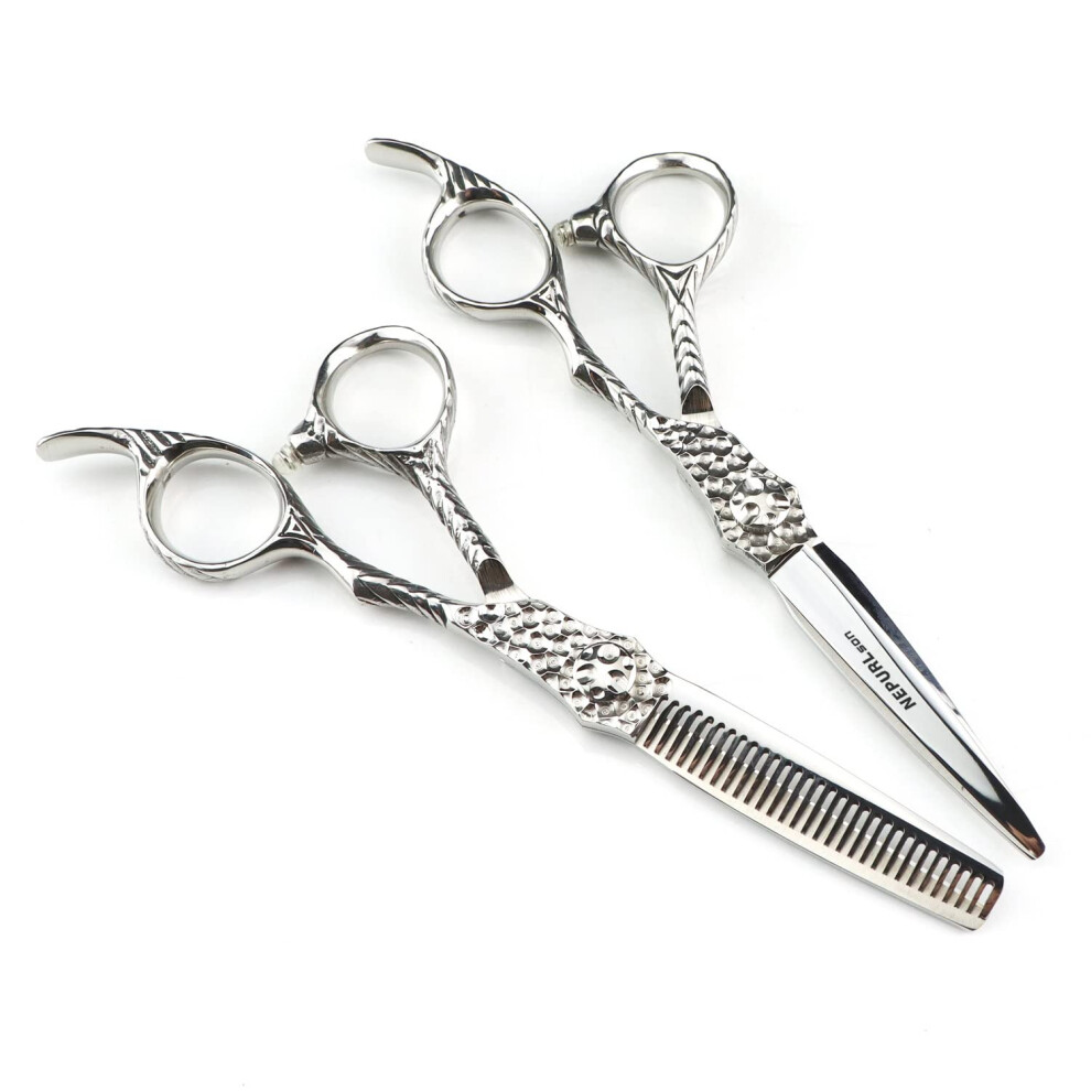 Hair Cutting Scissors 6 Inch Japanese 440C Shears with Convex Blades for Salon and Home Use