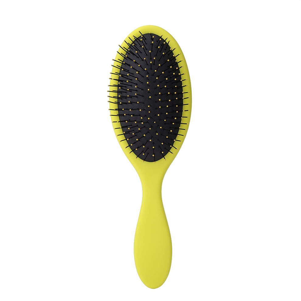 Unisex Yellow Hair Comb With Handle Abs For Salon Styling, Detangling And Gentle Scalp Massage