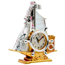 Nautical Desk Clock Vintage Style Silver Finish Alarm for Office Home Decor and Gift