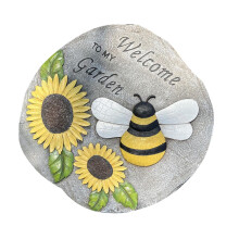 Garden Stepping Stone with Sunflower Design, Durable Resin Paver for Patio and Walkway Decor
