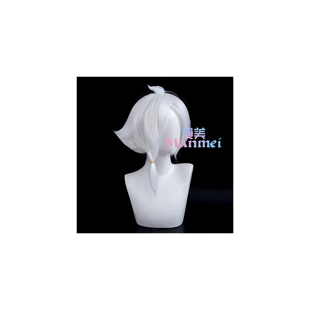 Unisex Medium Length Straight Cosplay Wig With Cap Heat Resistant Synthetic For Adults Costume