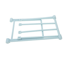 Foldable Kitchen Towel Rack with 4 Rods Lightweight Plastic Holder for Bathroom and Home Light Blue