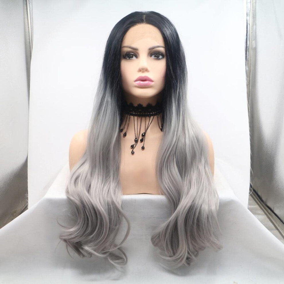 Unisex Synthetic Lace Front Wig 24 Inch 180% Density Heatresistant Fiber Long Hair For Women Cosplay