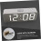 LED Digital Alarm Clock with Mirror Surface, Calendar, Temperature Display, Desktop & Wall Mount, White Silver 4