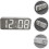 LED Digital Alarm Clock with Mirror Surface, Calendar, Temperature Display, Desktop & Wall Mount, White Silver 2