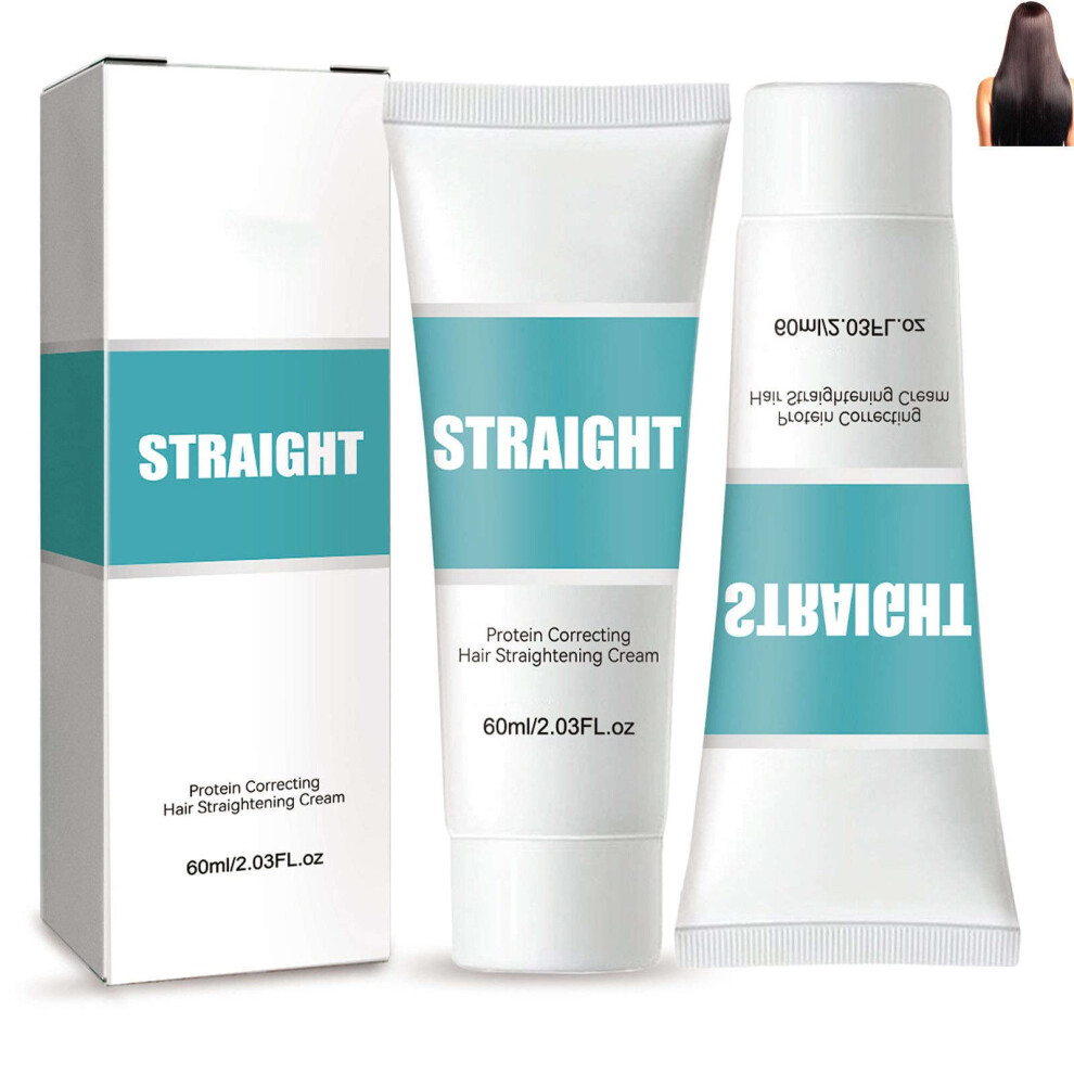 Keratin Hair Straightening Cream for Curly Hair, Fast Nourishing Smoothing, 2pcs 30ml Travel Size