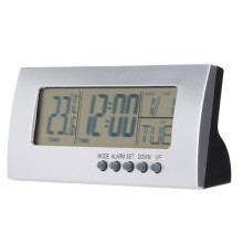 Modern Design Alarm Clock, Atomic Clock With Countdown Timer, Multi-Functional Digital Clock With Real Time Temperature Monitoring For Any Living