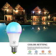 JANDEL 2 Pack of Smart WiFi LED Bulb Supports Alexa Google, RGBW Smart Bulb Voice Control Color-changing Vibrato LED Light Bulb, 800LM (9W)