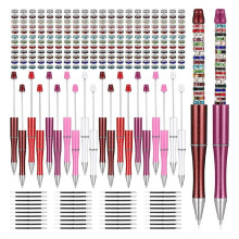 300Pcs DIY Sublimation Pen Blank Beadable Ballpoint Pen with Beads, Refills