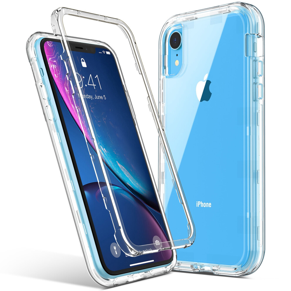 Compatible With Iphone Xr Case, Heavy Duty Hybrid Hard Pc Back & Front Bumper, Crystal Clear For Women Men, 6.1" 9482828557774