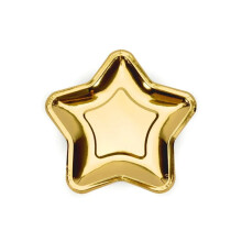 Star Shaped Paper Plates 9.6 Inch Set of 16 for Birthday, Wedding, Baby Shower, Graduation