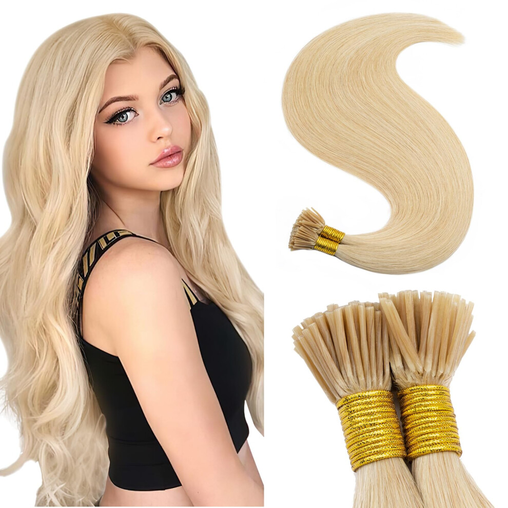 Unisex Keratin Tip Human Hair Extensions Straight Remy Cold Fusion For Women Seamless Length 100 Strands 1622 Inch