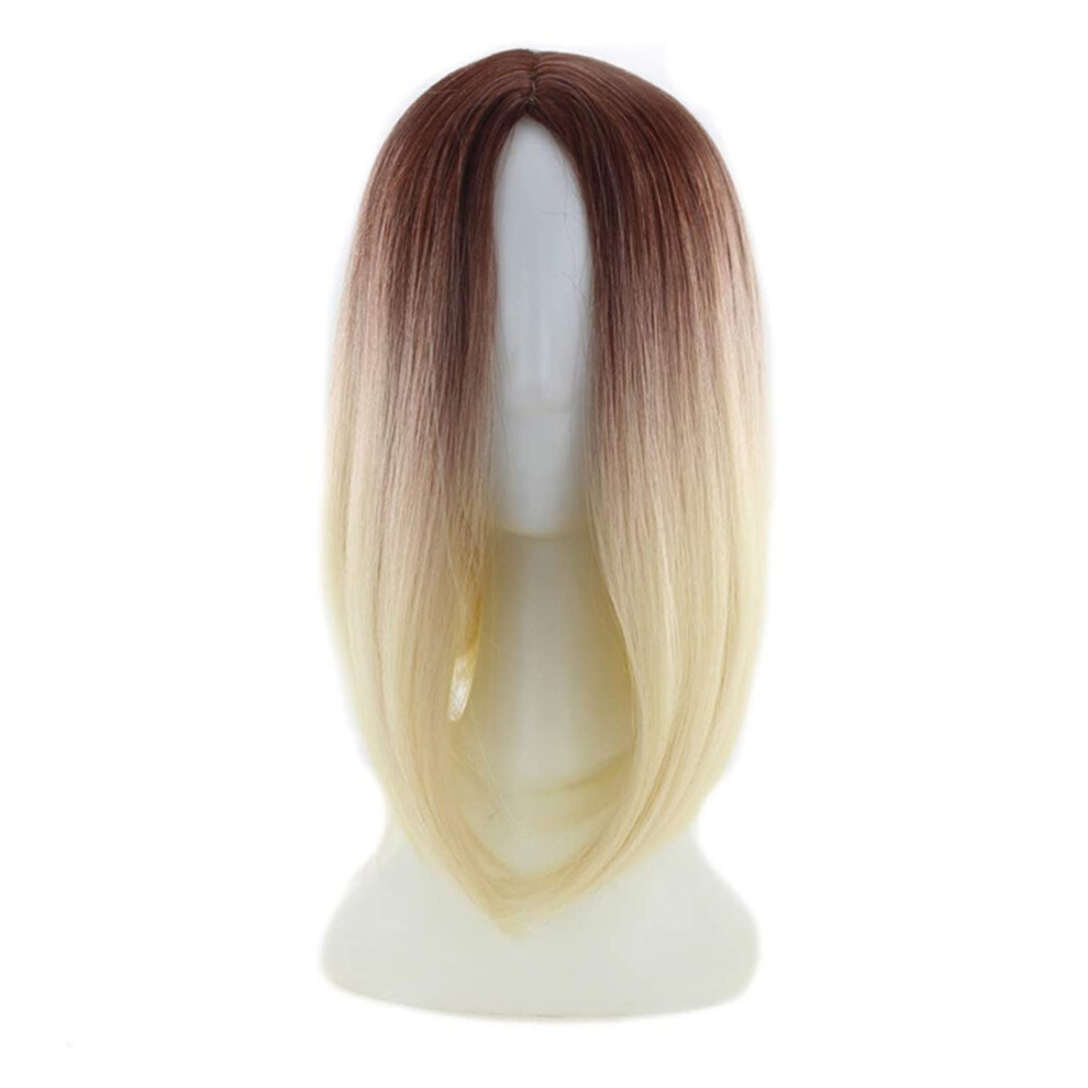 Anime Cosplay Wig Gradient Blonde Short Straight Cut Unisex Adjustable Fit Low Maintenance
