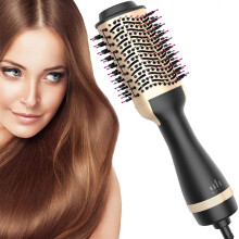 Hot Air Brush One Step Hair Dryer and Styler with Negative Ion Rotating Volumizing Curl Brush