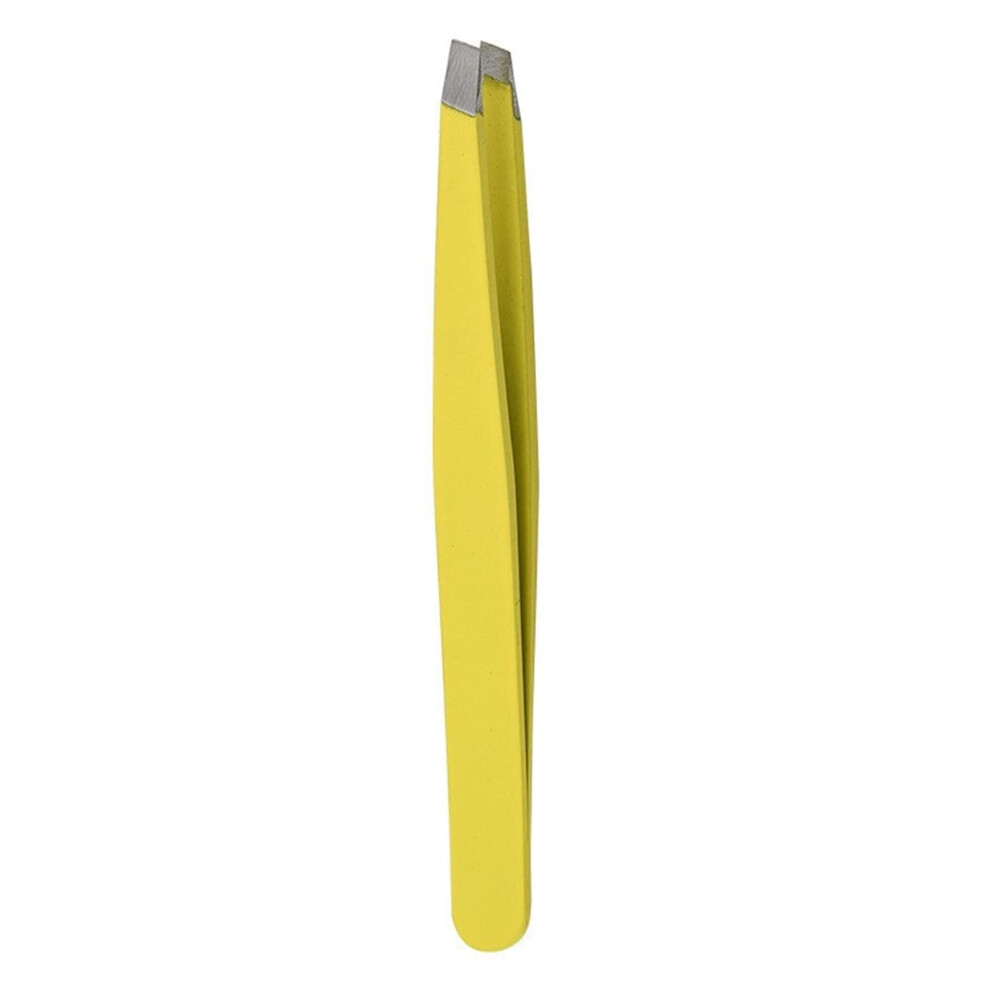 Lash Tweezers Stainless Steel Slanted Eyebrow Tweezer for Fine Hair Removal Makeup Tools Set of 2 (Color 04)