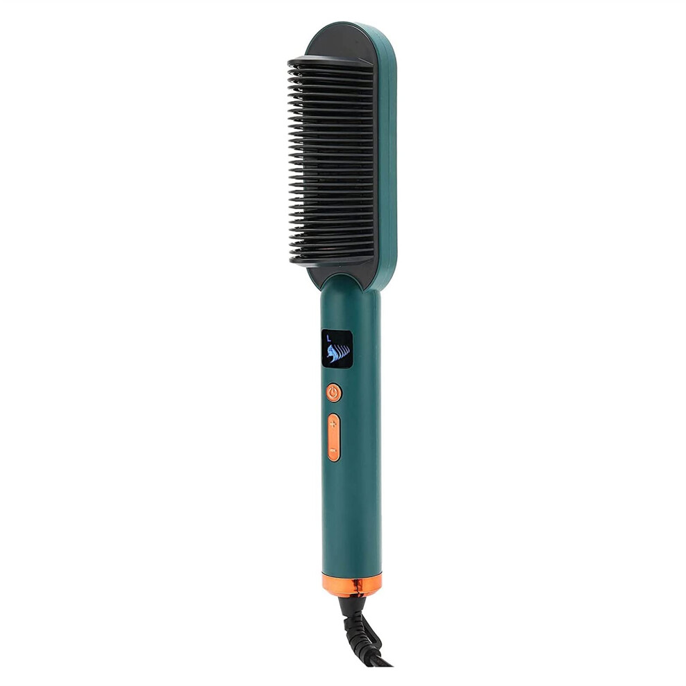Hair Straightener Brush with Ionic Frizz Reduction, Fast Ceramic Heating, AntiScald, 2 in 1 Design