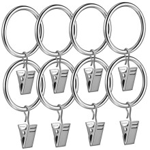 40Piece Curtain Clips with Rings 32mm Inner Diameter Nickel Finish for Shower and Window Drapes