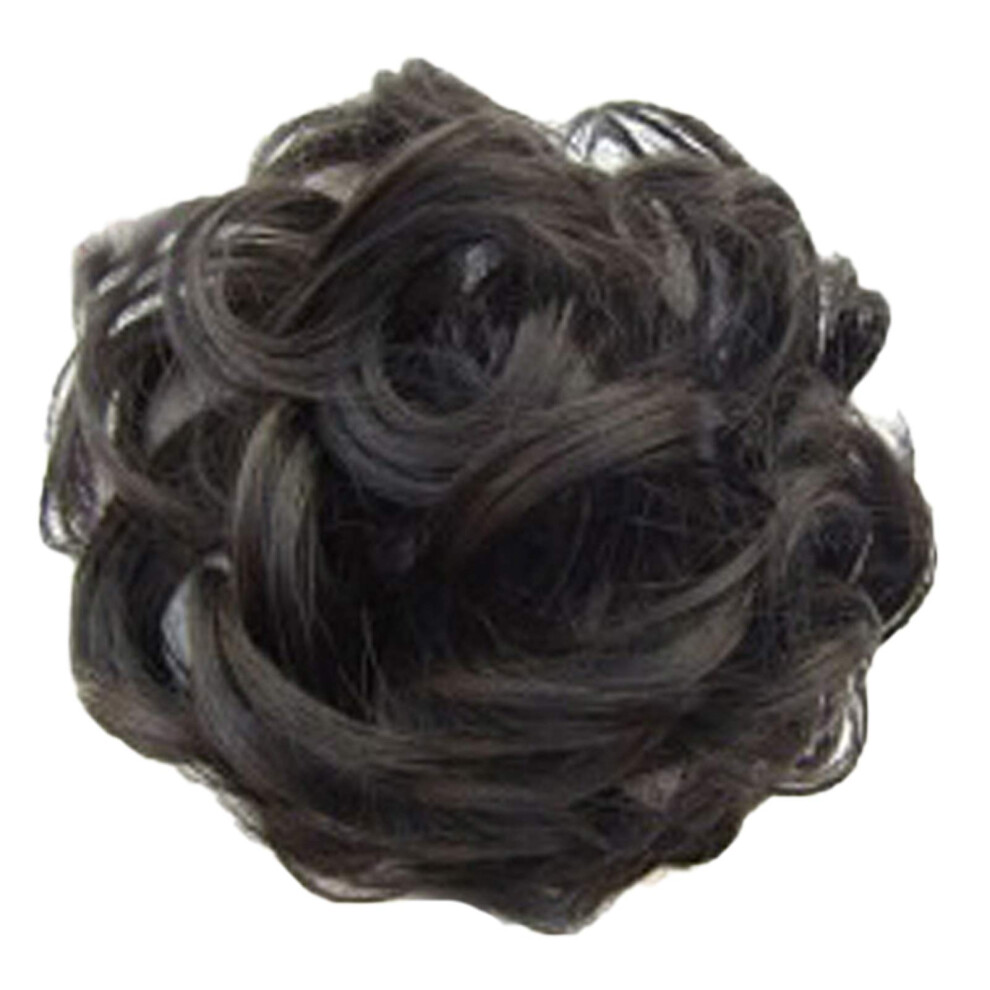 Unisex Messy Hair Bun Extension With Natural Wavy Texture, Synthetic Chignon Hairpiece For Women