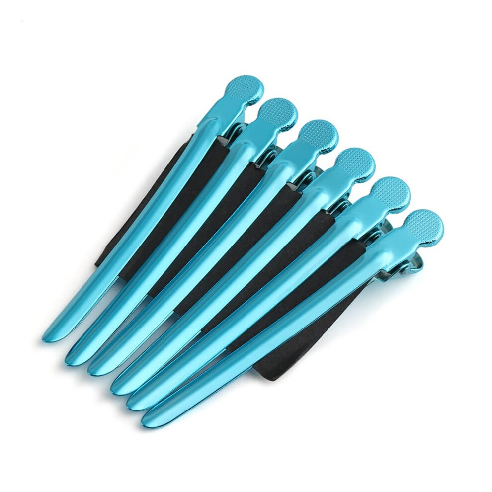 Hair Sectioning Clips 6pcs Stainless Steel Duckbill Hair Clips for Salon Styling and Precise Sectioning