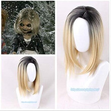 Halloween Tiffany Cosplay Wig Blonde Ombre Synthetic Hair for Bride of Chucky Costume with Cap