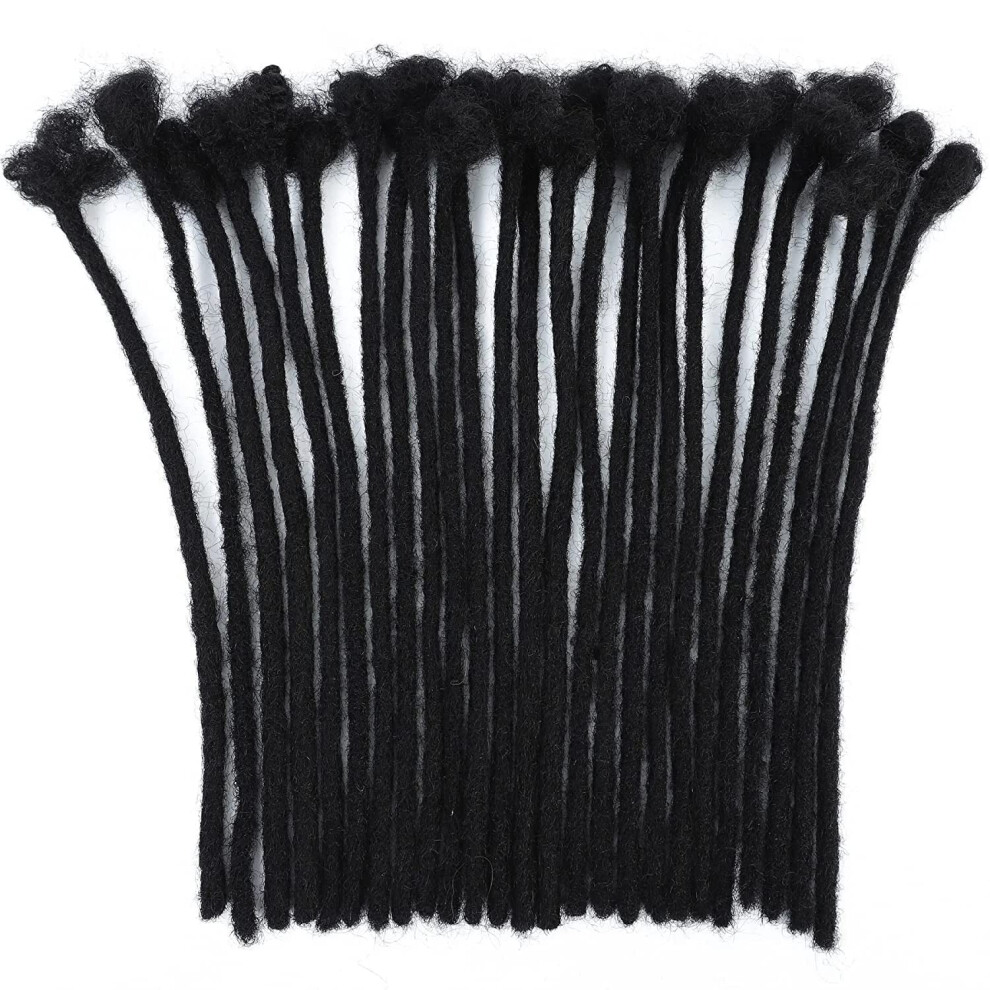 Unisex Human Hair Dreadlock Extensions 0.6Cm Afro Kinky Locs Full Head Handmade Bleach And Dye Ready 8 Inch Natural