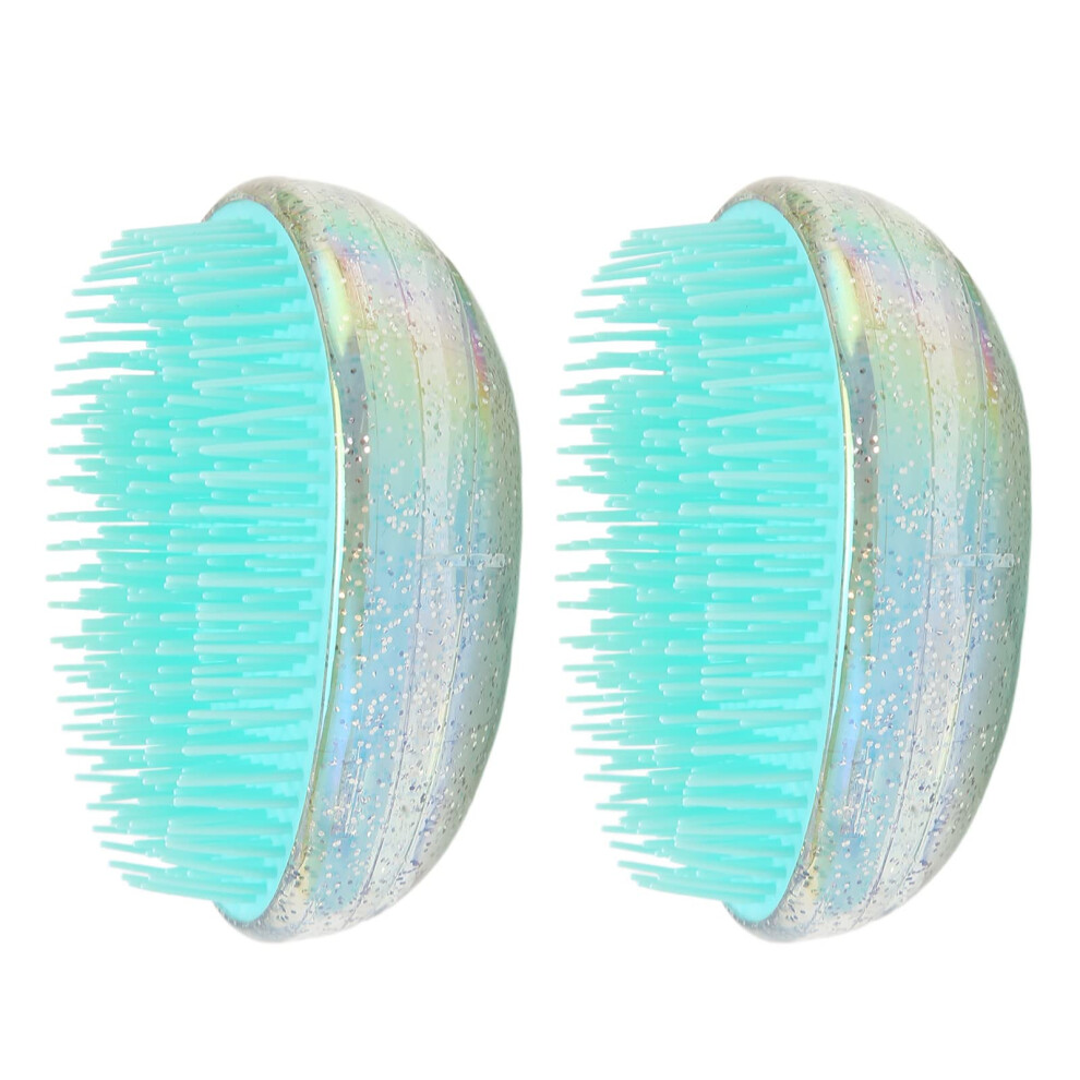 2pcs Egg Shaped Detangling Hair Brush Set for Wet and Dry Use, Compact Scalp Massage Comb for Salon and Home