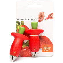 Red Strawberry Fruit Grater &amp; Remover Set—Berry Stem &amp; Leaves Peeling Tool