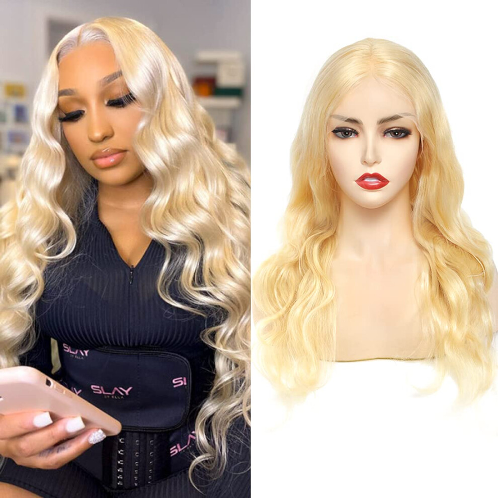 Unisex 613 Blonde Body Wave Lace Front Wig Human Hair Pre Plucked Brazilian Virgin 13X4x1 T Part