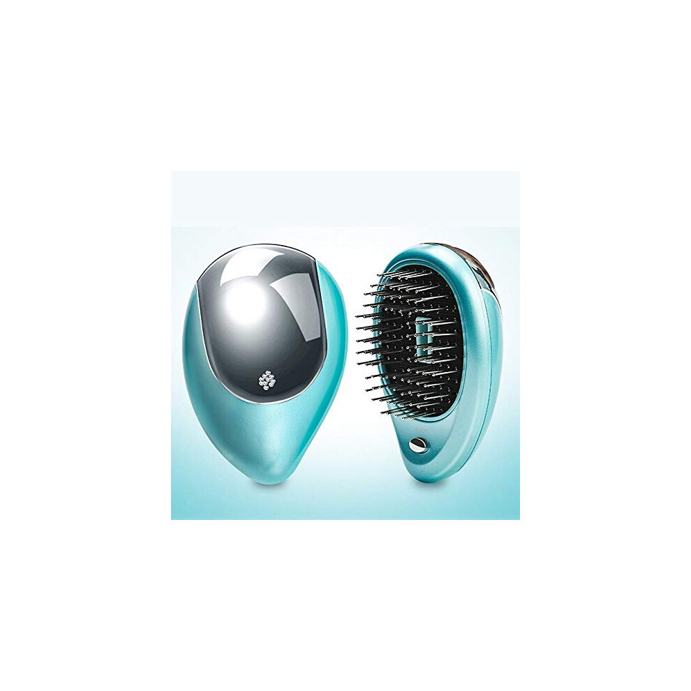 Unisex Green Ionic Hair Comb With Negative Ion Smoothing And Vibration Scalp Massage