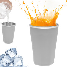 Grusce Wine Freeze Cooling Cup 330ml with Lid, Silicone Freezer Cup for Quick Cooling, Durable Drink Chiller for Camping, Barbecue, Picnic