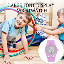 SUSUchens Kids Electronic Watch Adjustable Large Font Screen Display Accurate Timekeeping Smart Wristwatch for Students Lake Blue