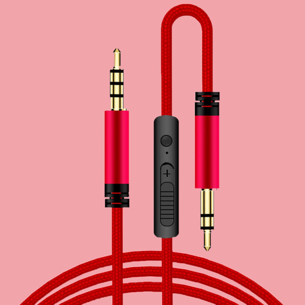 Susuchens Audio Cable Stable Transmission Anti-Interference Built-In Mic 3.5Mm Male To Male Audio Wire For Headphone Black 9482828563225