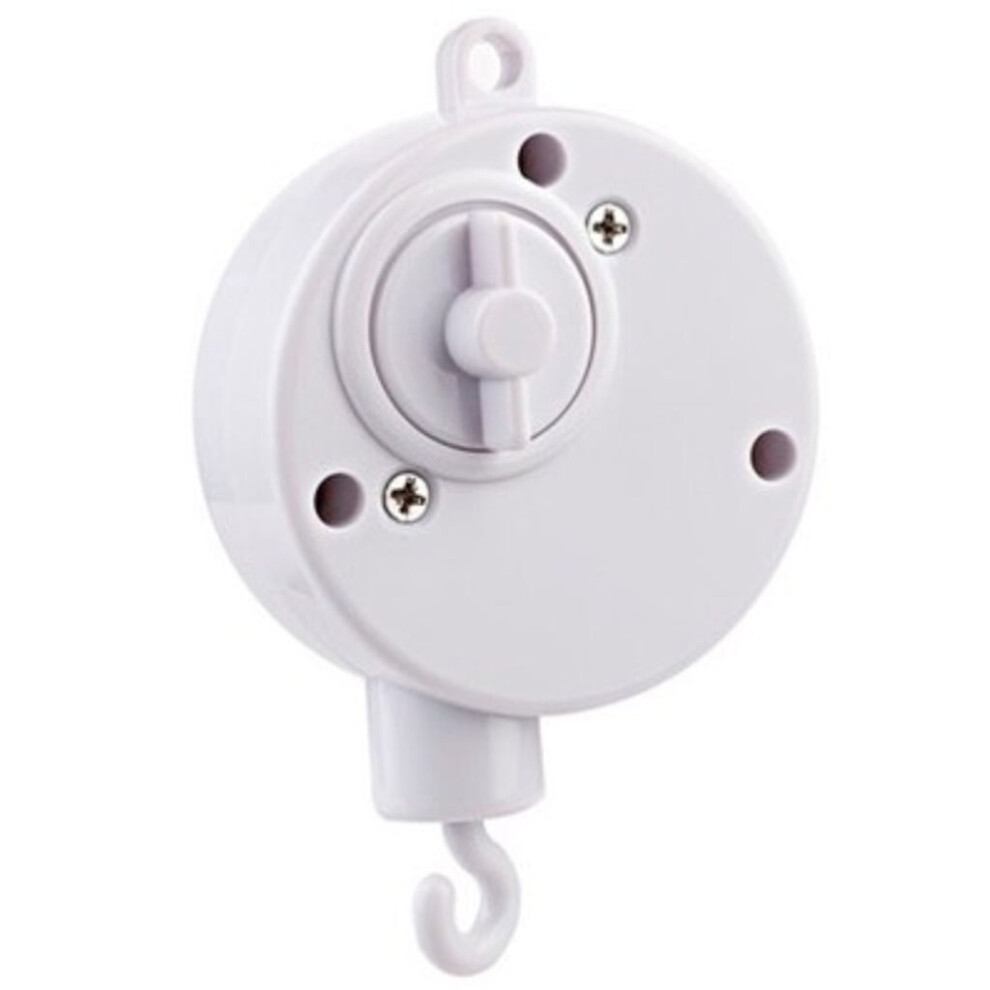 Heroneo Baby Mobile Crib Bed Bell Toy Windup Movement Music Box Machine Nursery Decor White