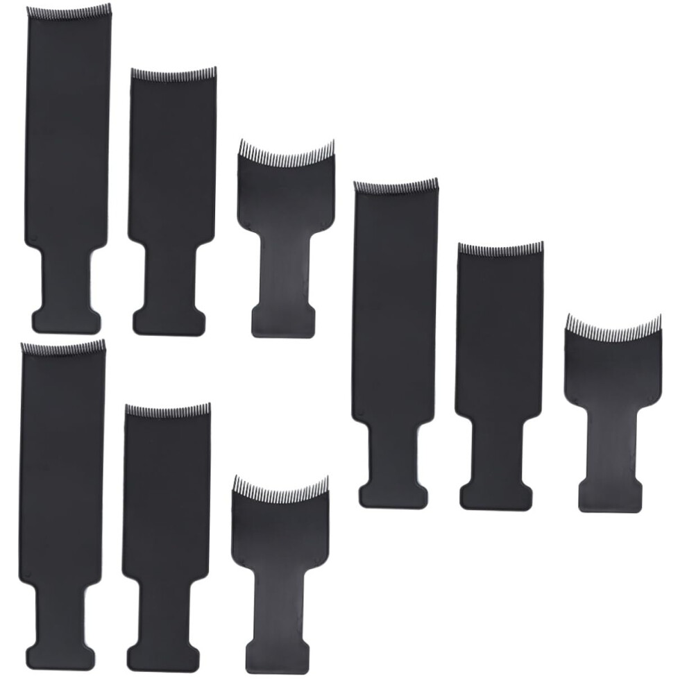 Black Hair Coloring Board Set 3Pcs Â Reusable Plastic Balayage Highlight Boards For Precise Dye Application