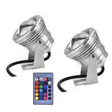 2PCS LED Pool Lights RGB Remote Control IP68 Waterproof 12V Underwater Fountain Spotlights