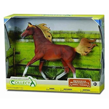 Estatueta Cavalo - Puro Sangue Árabe Alezan - Escala 1:12 - Cor Preta - Para Crianças