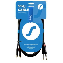 TS naar RCA-kabel - SSQ RCAJM1 - 1 m - 2x RCA - 2x Mono Jack 6,3 mm - Zwart Koper