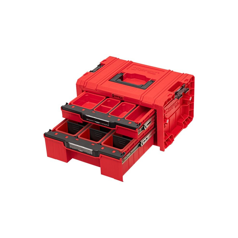 Qbrick System Rot Pro Drawer 2 Toolbox 2.0 Expert Red Ultra Hd Werkzeugkoffer 450 X 310 X 244 Mm 14 L Stapelbar Ip54 Mit 2 Schubladen - Bild 4