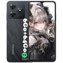Smartphone Blackview WAVE 7C,Android 16 Téléphone Portable,6.56" 16Go(4+12)+64Go,32MP+13MP,5000mAh,4G Dual SIM,WiFi 5G,Face ID-Noir
