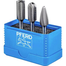 Set van freesjes op steel - PFERD - 21901312 - Wolfraamcarbide - Lengte 25 mm - Diameter 6 mm